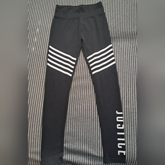 Justice girl legging 14-16 black with white logo - Picture 2 of 8